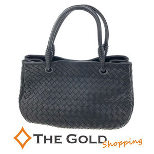 Bottega Veneta Handbag Intrecciato Leather Black